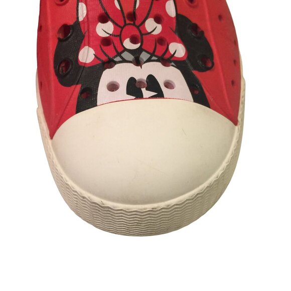 Native X Disney  Minnie Mouse Size J2 Red Minnie Face Slip On Shoes - Picture 9 of 9